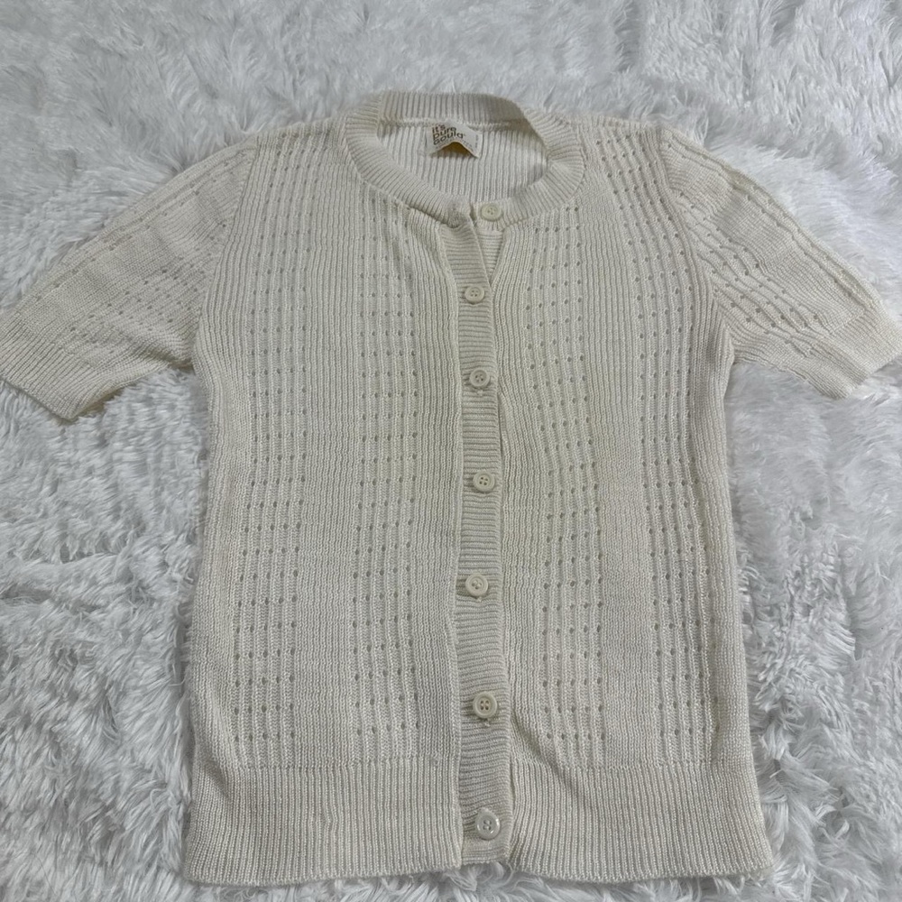 Elegant Cream Button-Up Cardigan